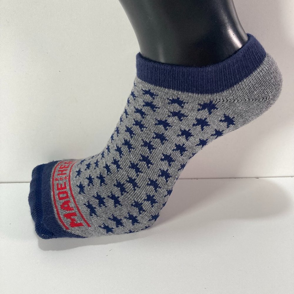 Made Here Gray & Blue Star Spangled Socks